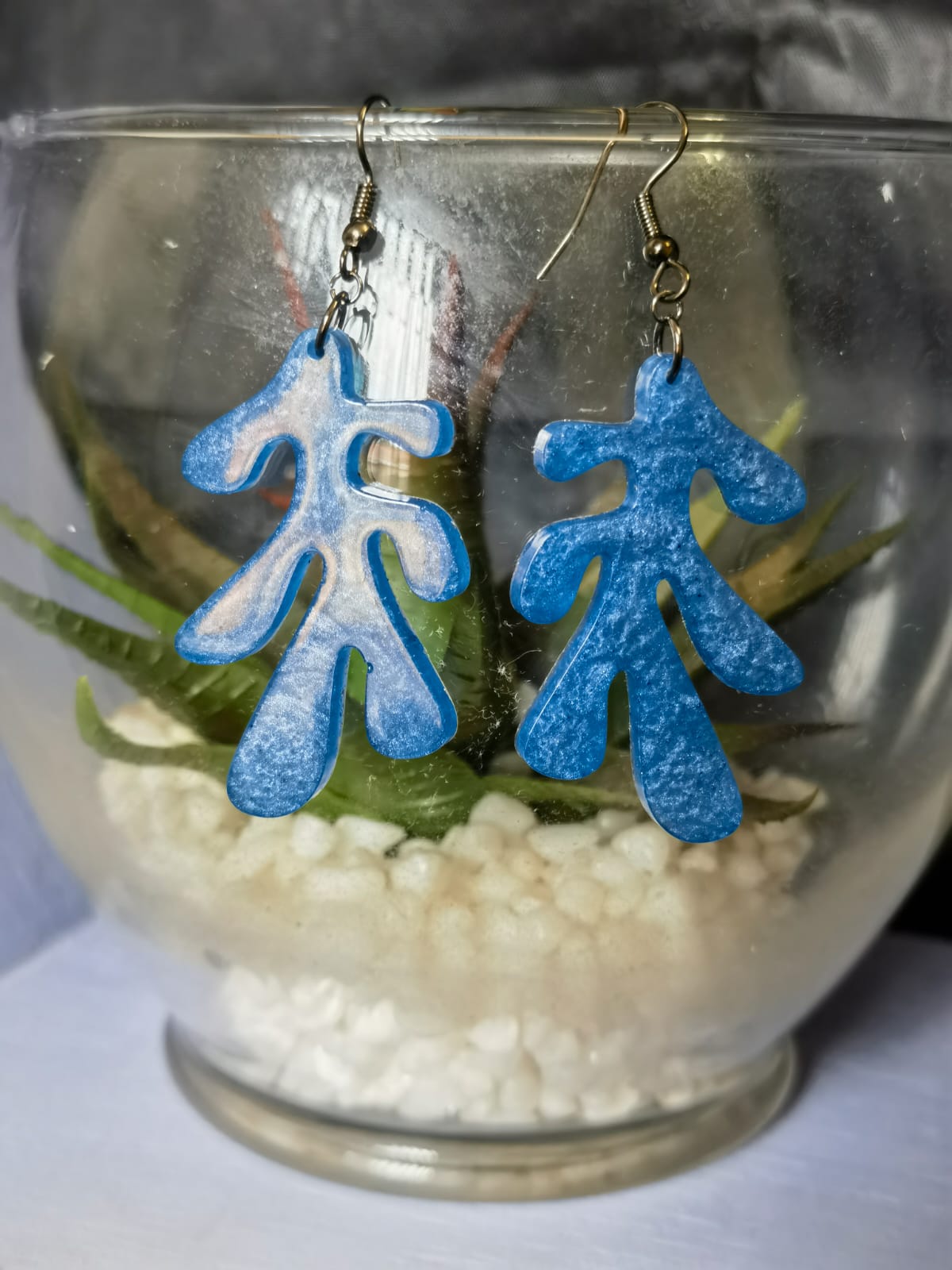 Blue Resin Earrings
